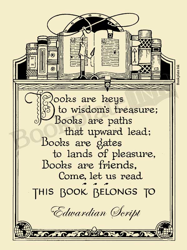 A104 - Bookplate with Emilie Poulson poem - Image 4