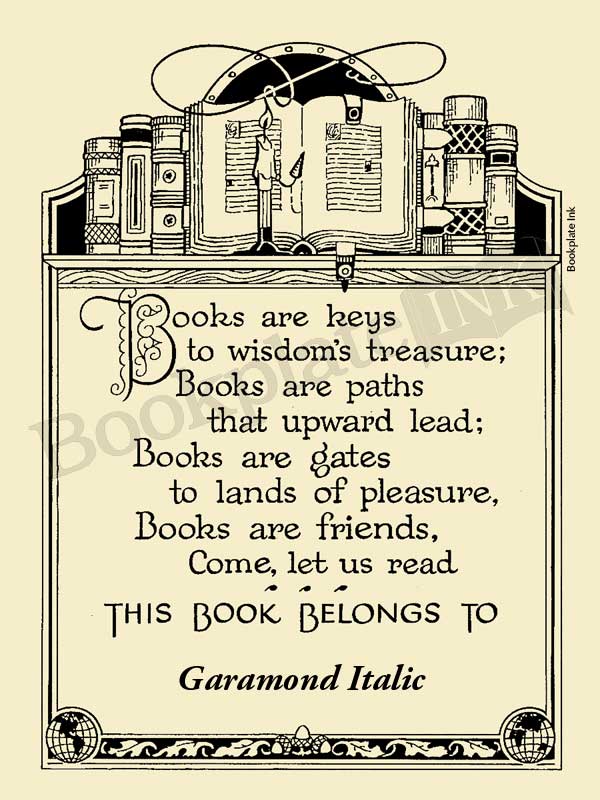 A104 - Bookplate with Emilie Poulson poem - Image 6