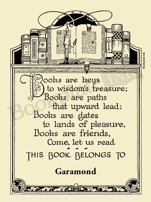 A104 - Bookplate with Emilie Poulson poem - Image 5