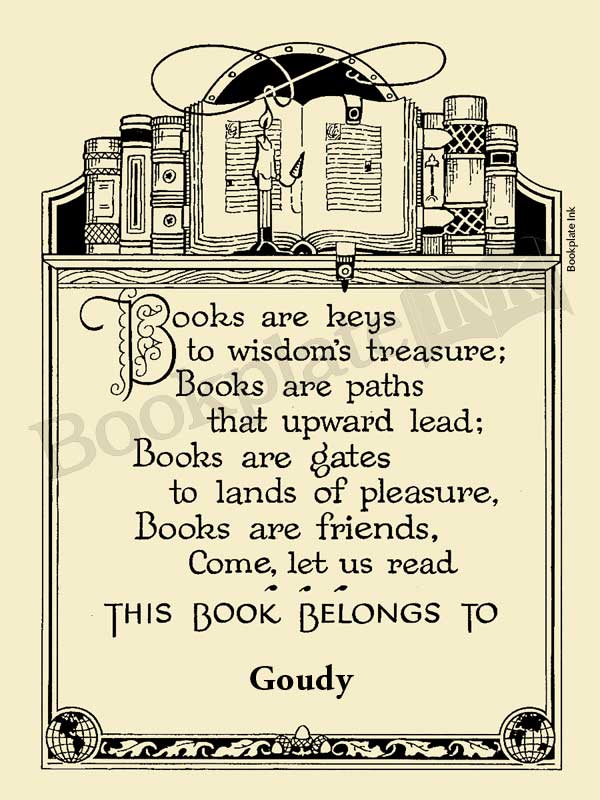 A104 - Bookplate with Emilie Poulson poem - Image 7