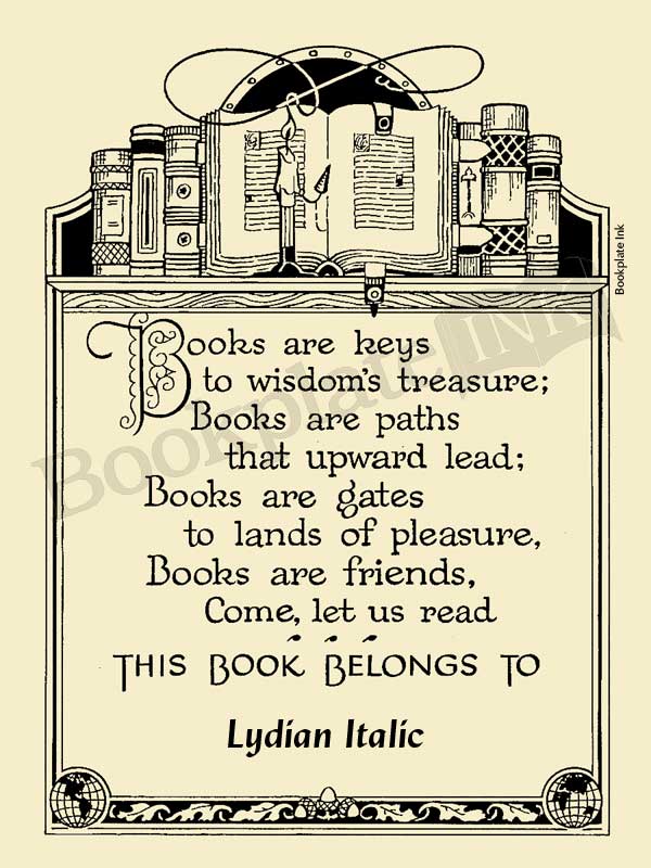 A104 - Bookplate with Emilie Poulson poem - Image 11