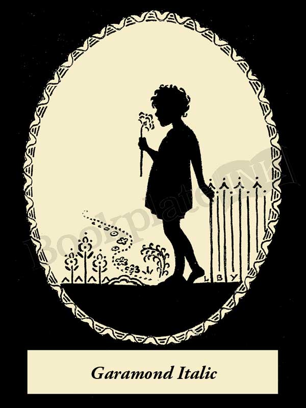 A117 - Girl with flower silhouette bookplate - Image 6