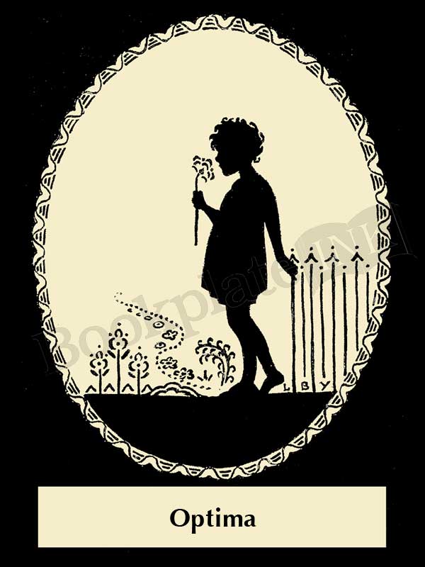 A117 - Girl with flower silhouette bookplate - Image 13