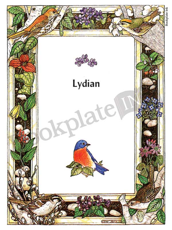BP037 - Birds and flowers border bookplate - Image 10