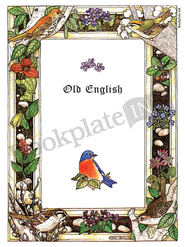 BP037 - Birds and flowers border bookplate - Image 12