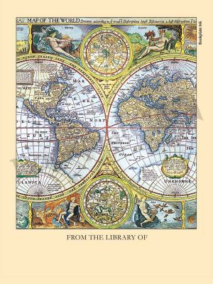 B116 - Map of the World bookplate