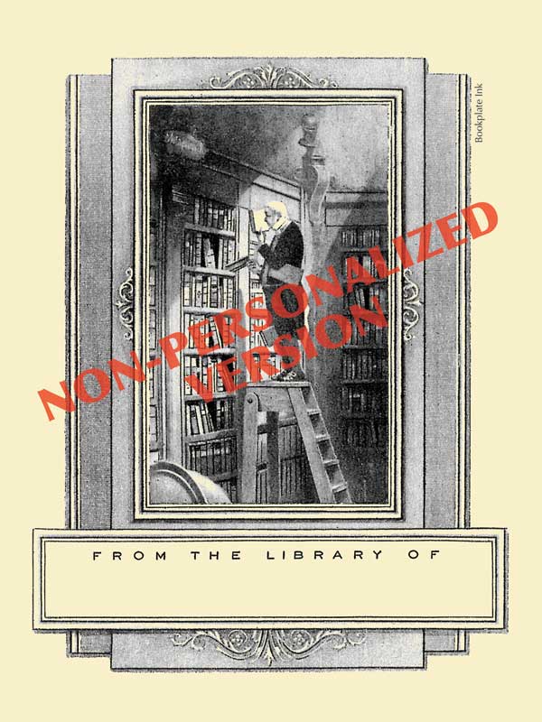 B208-bookworm-in-library-bookplate-nonpersonalized