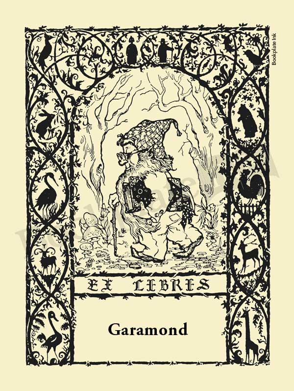 B211 - Gnome walking bookplate with animal border - Image 5