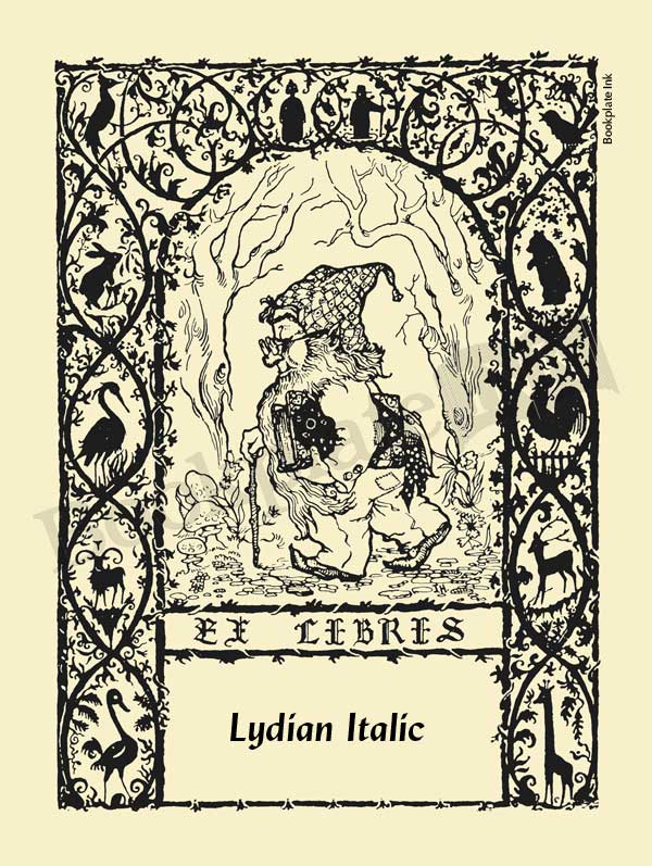 B211 - Gnome walking bookplate with animal border - Image 11