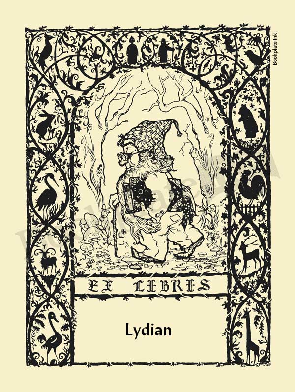 B211 - Gnome walking bookplate with animal border - Image 10