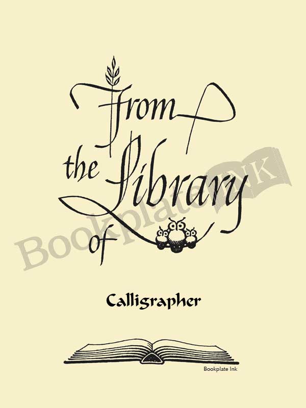 B213 - Three owls calligraphy design by Raymond DaBoll - Image 2