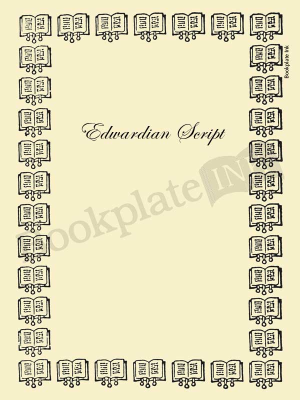 B254 - Bookplate border design of open books - Image 4