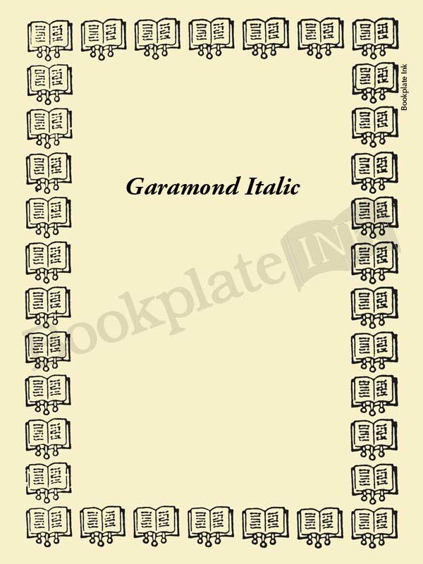 B254 - Bookplate border design of open books - Image 6