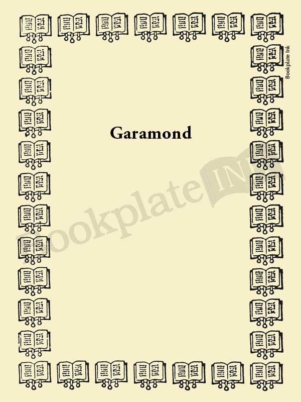 B254 - Bookplate border design of open books - Image 5