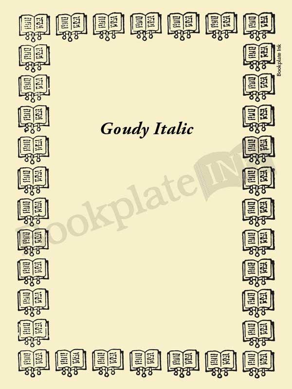 B254 - Bookplate border design of open books - Image 8