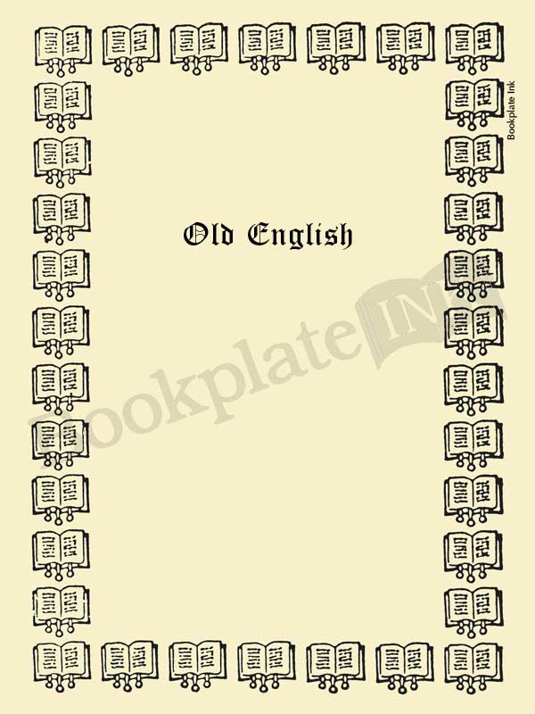 B254 - Bookplate border design of open books - Image 12