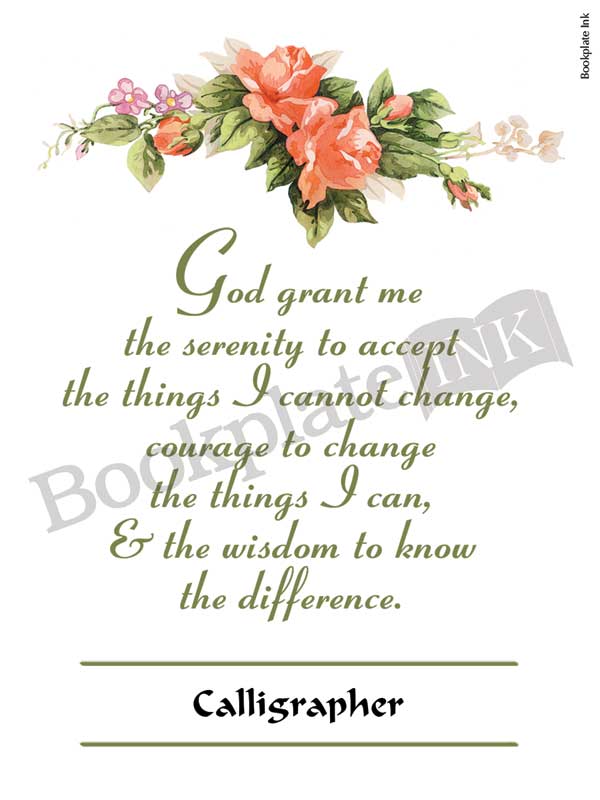 C108 - Serenity Prayer bookplate - Image 2