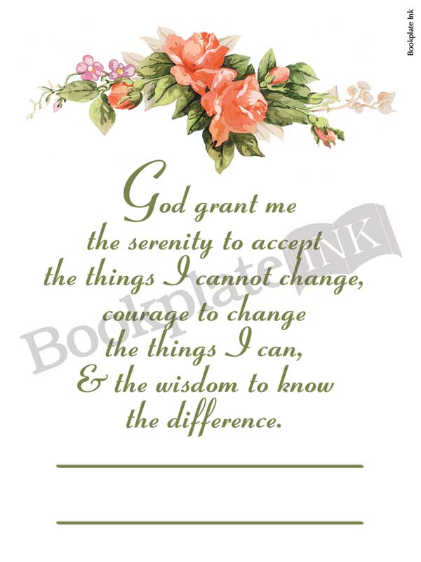 C108 - Serenity Prayer bookplate
