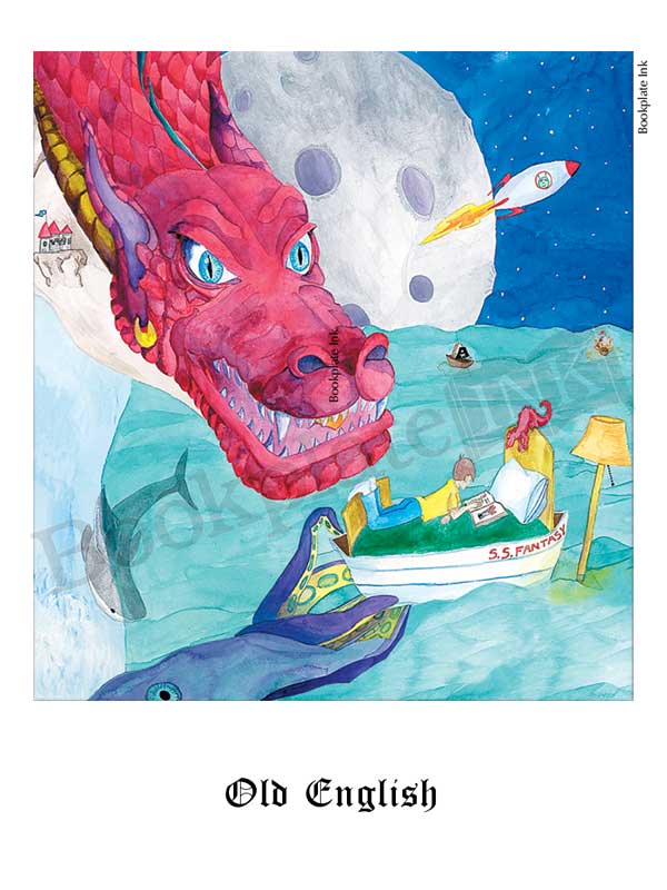 C109 - Children reading fantasy bookplate - Image 12