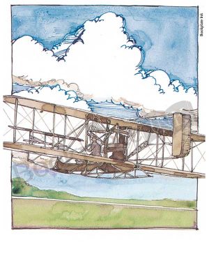 C111-biplane-aviation-bookplate