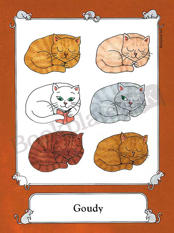 C202 - Six cats with mice bookplate - Image 7