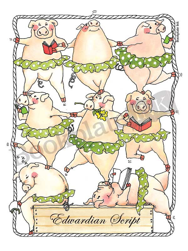 C205 - Happy pigs bookplate - Image 4