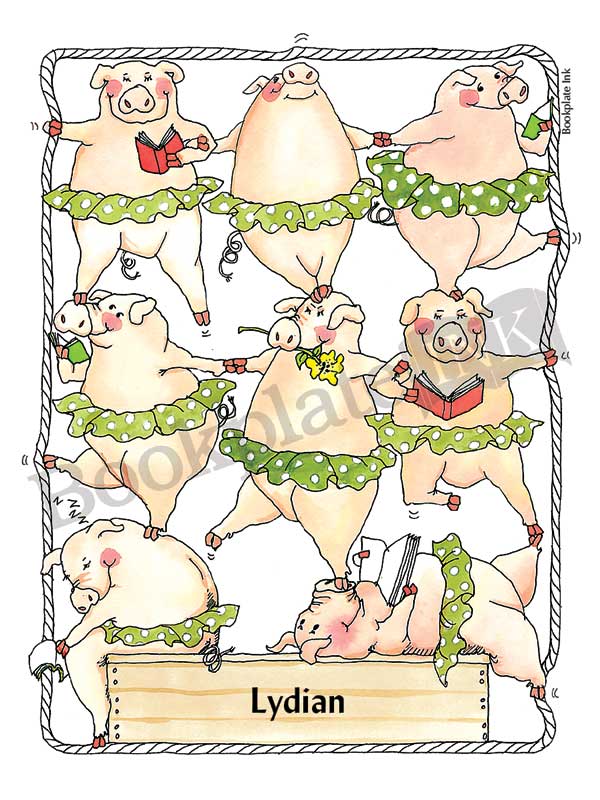 C205 - Happy pigs bookplate - Image 10