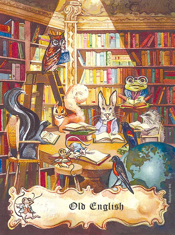 C211 - Animals in library bookplate - Image 12