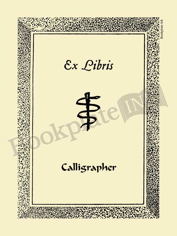 D16 - Medical bookplate with staff of Asclepius - Image 2