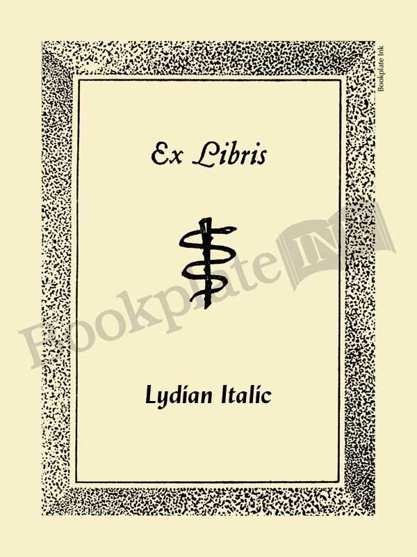 D16 - Medical bookplate with staff of Asclepius - Image 11