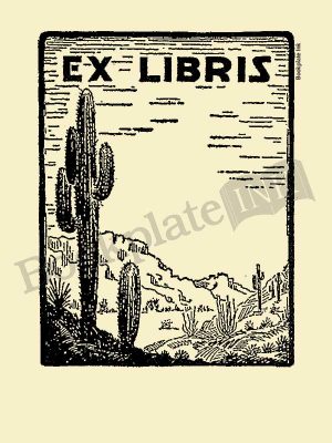 D300 - Desert scene with cactus bookplate