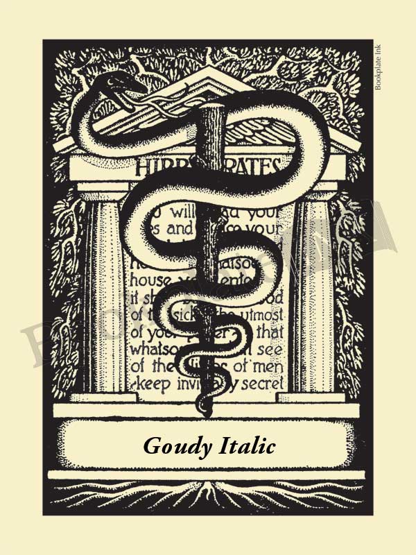 D7 - Medical bookplate with staff of Asclepius and Hippocratic Oath - Image 8