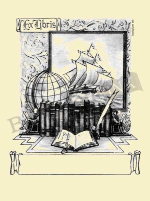 E176-Ship-books-globe-ex-libris
