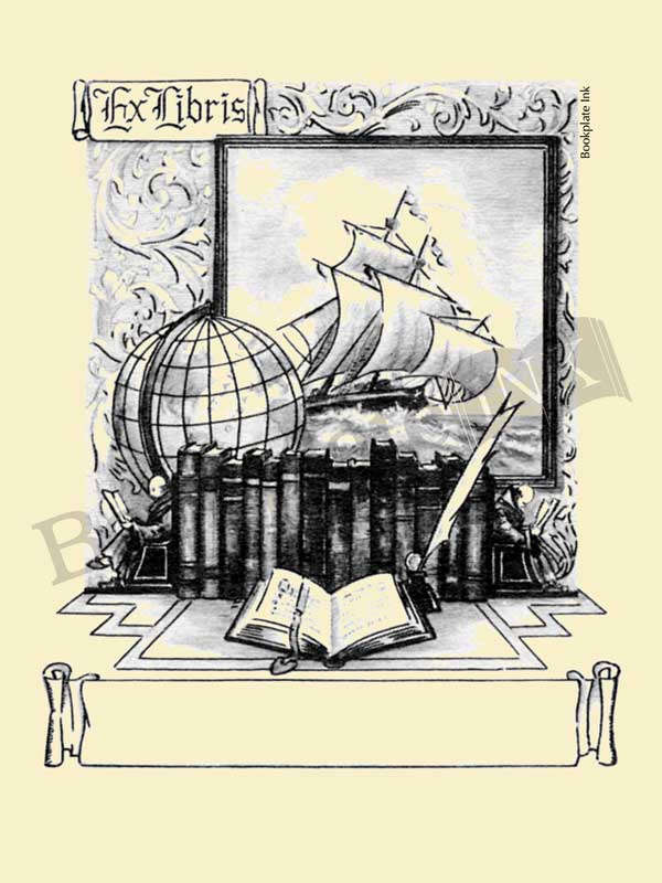 E176-Ship-books-globe-ex-libris