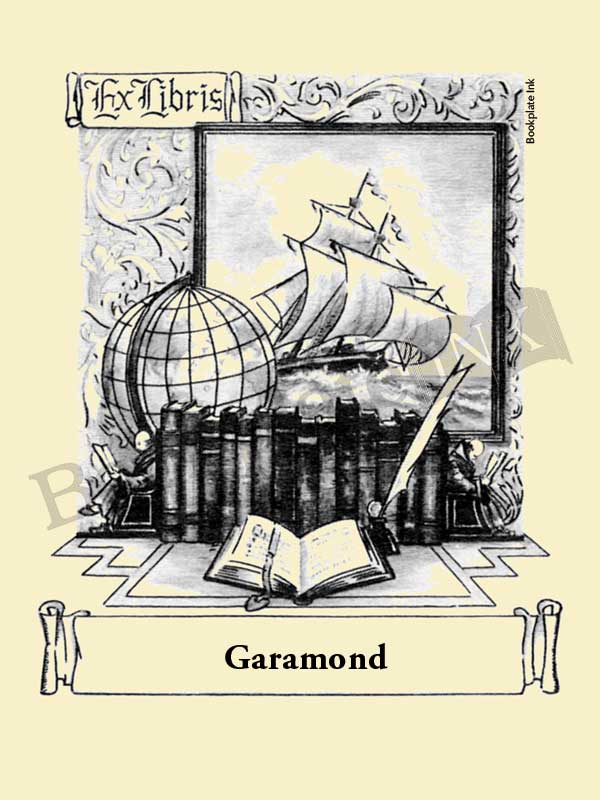 E176 - Ship, books and globe bookplate - Image 5