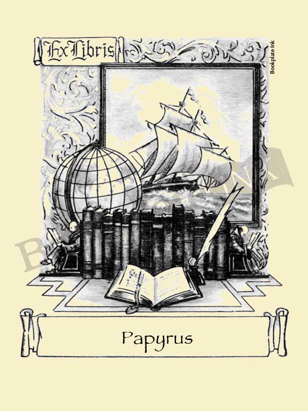 E176 - Ship, books and globe bookplate - Image 15