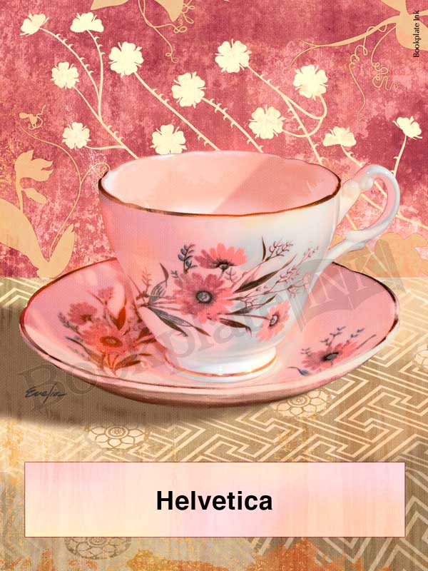 ES157 - China tea cup with flowers bookplate - Image 9