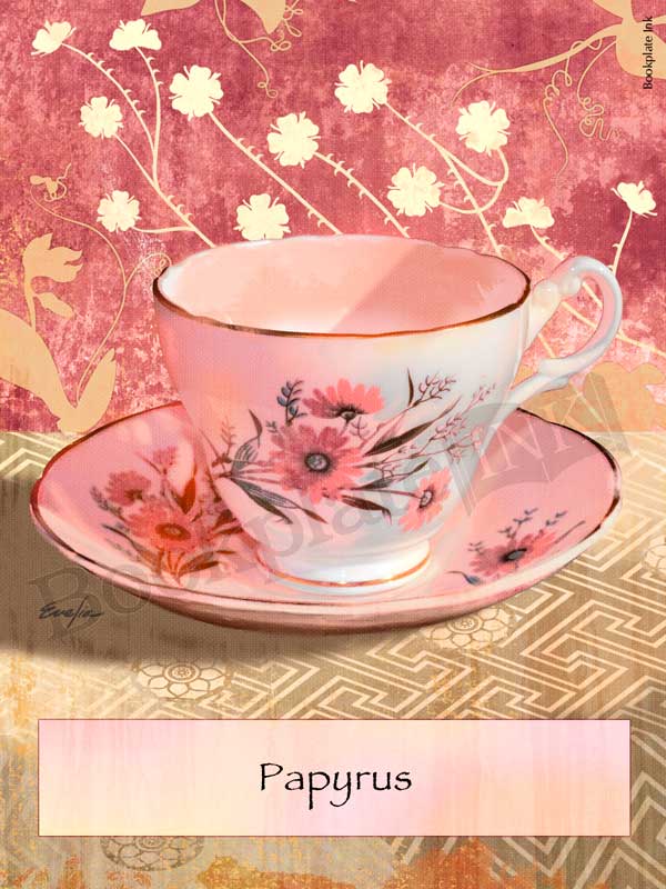 ES157 - China tea cup with flowers bookplate - Image 15