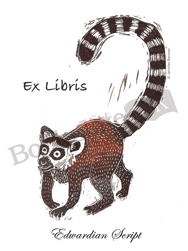 JB02 - Lemur ex libris bookplate - Image 4