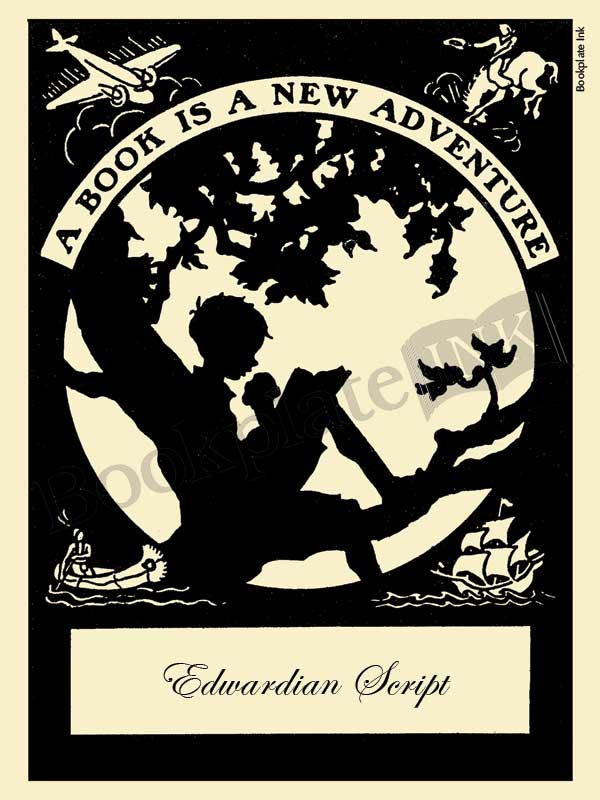 M101 - Boy reading in tree bookplate - Image 4