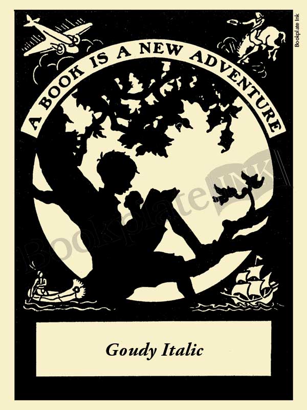 M101 - Boy reading in tree bookplate - Image 8