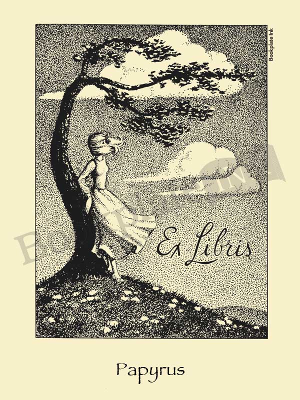 M2 - Windswept girl and tree bookplate - Image 15