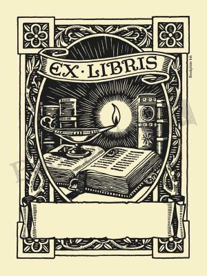 M777-Owen-Wise-oil-lamp-on-book-bookplate