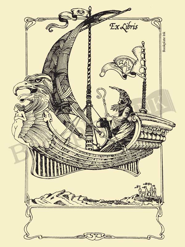 M799 - Fantasy wizard bookplate