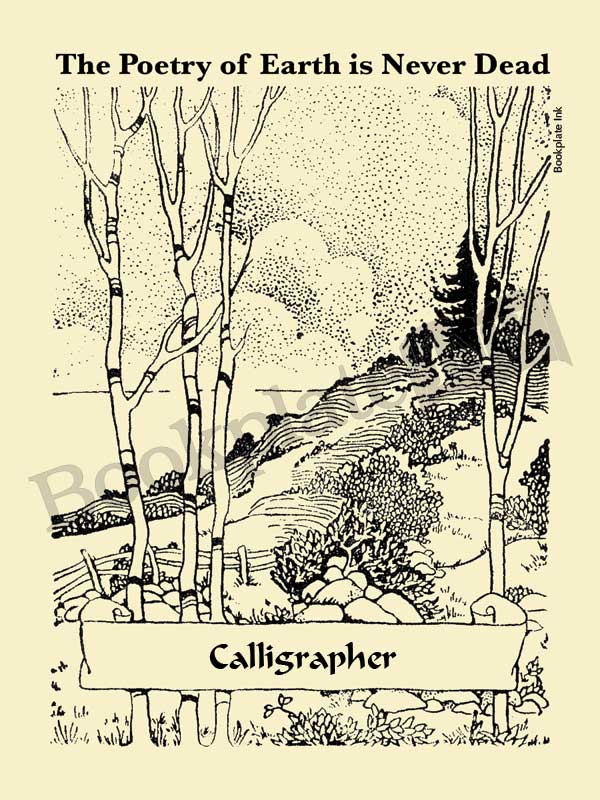 P101 - Couple strolling on path bookplate - Image 2