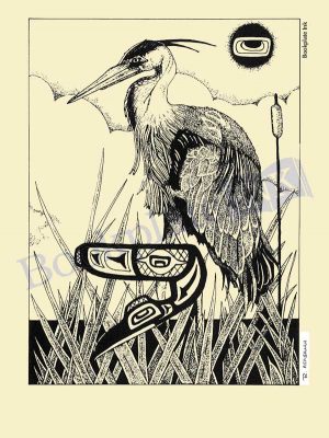 RA100 - Blue heron bookplate