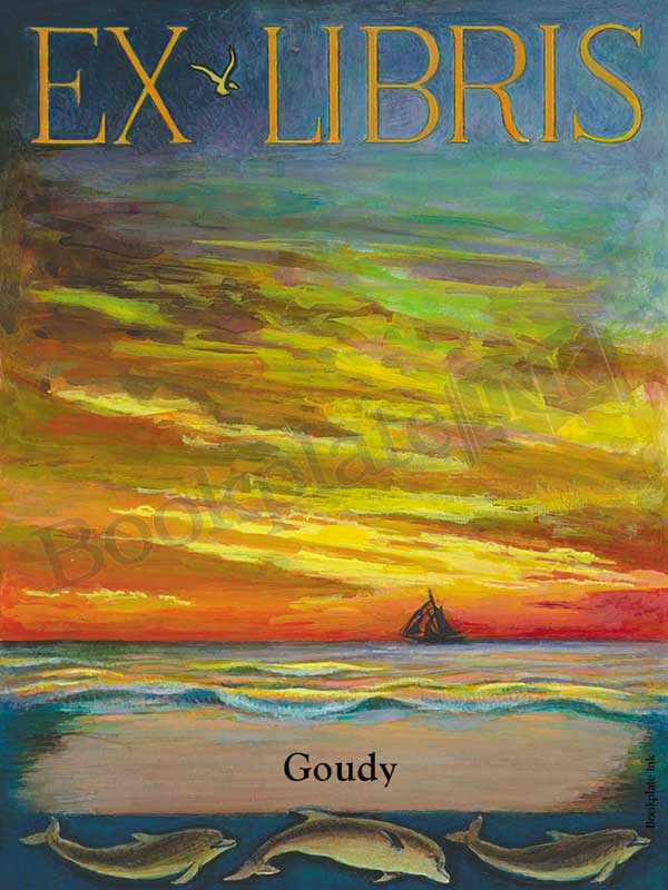 S201 - Ship in ocean Robert Whitmore bookplate - Image 7