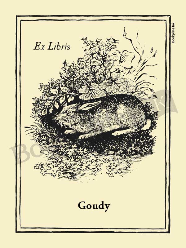 V1 - Thomas Bewick rabbit bookplate - Image 7