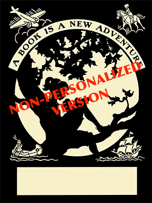 W101 - Girl reading in tree bookplate, non-personalized