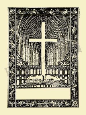X138-Bookplate-with-cross-and-ex-libris-